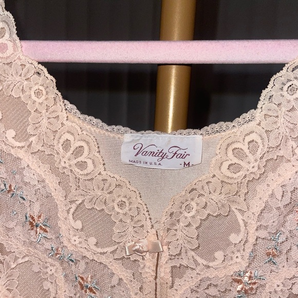 Vanity Fair Peach Lace Trim Robe - Picture 5 of 5